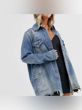 New Free People Moonchild denim shirt jacket